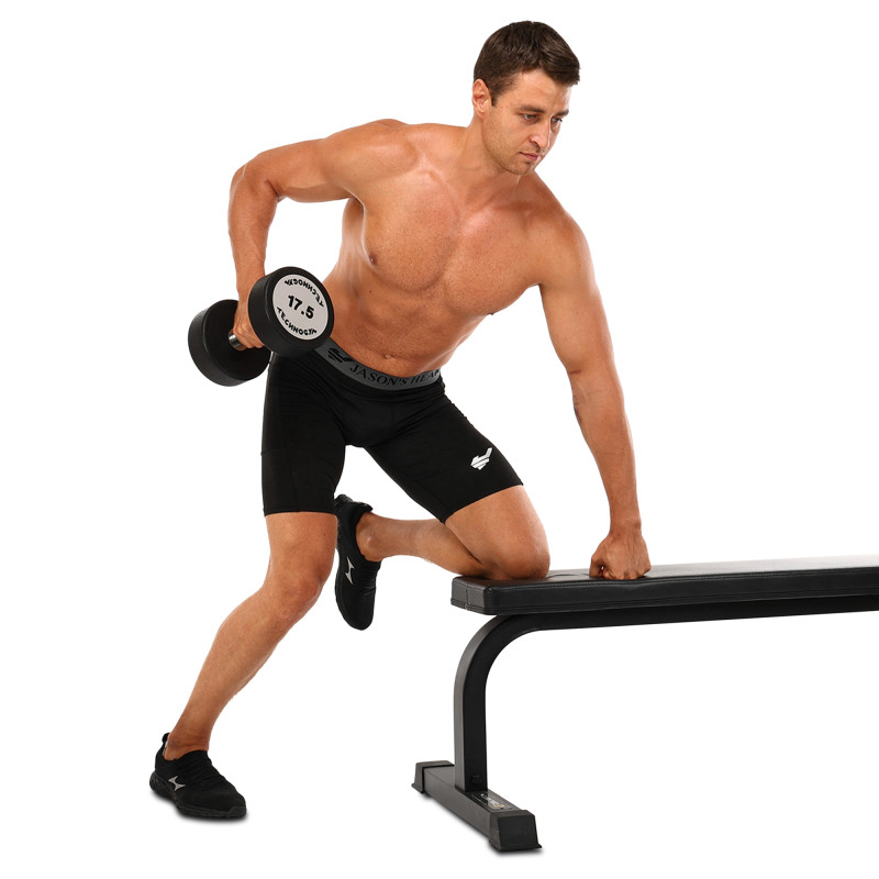 Гантель цільна професійна з поліуретановим покриттям TECHNOGYM TG-1834-17_5 1шт 17,5кг чорний-сірий