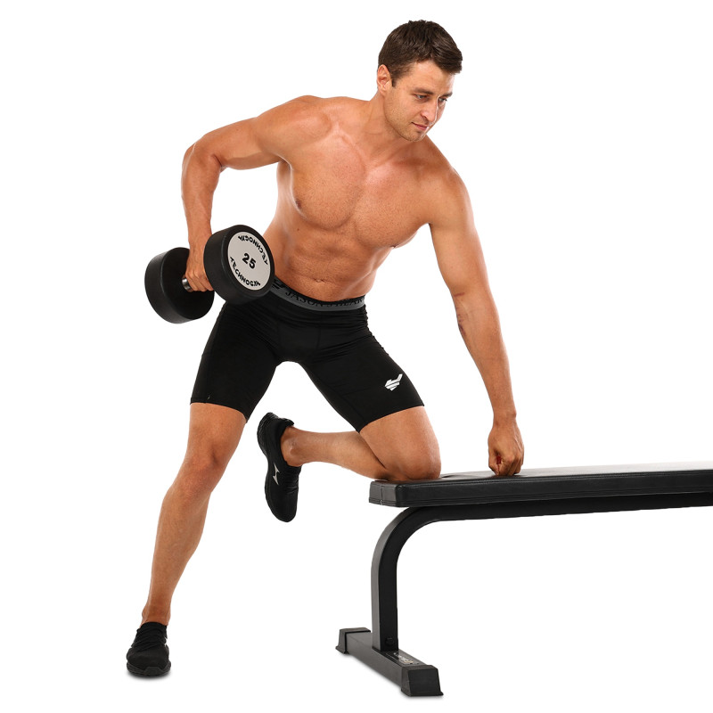 Гантель цільна професійна з поліуретановим покриттям TECHNOGYM TG-1834-25 1шт 25кг чорний-сірий