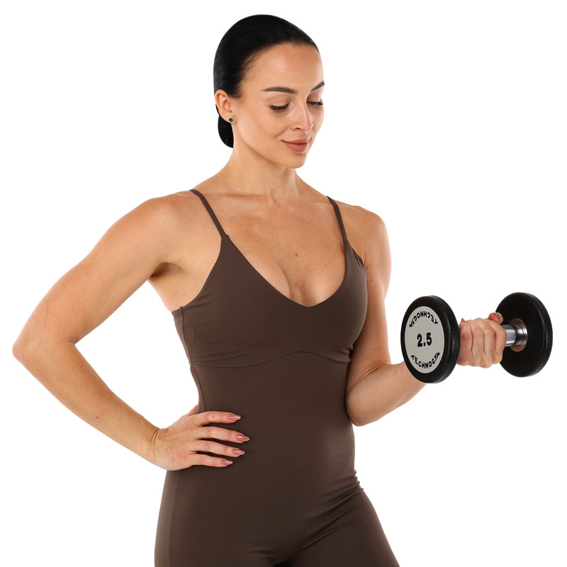 Гантель цільна професійна з поліуретановим покриттям TECHNOGYM TG-1834-2_5 1шт 2,5кг чорний-сірий