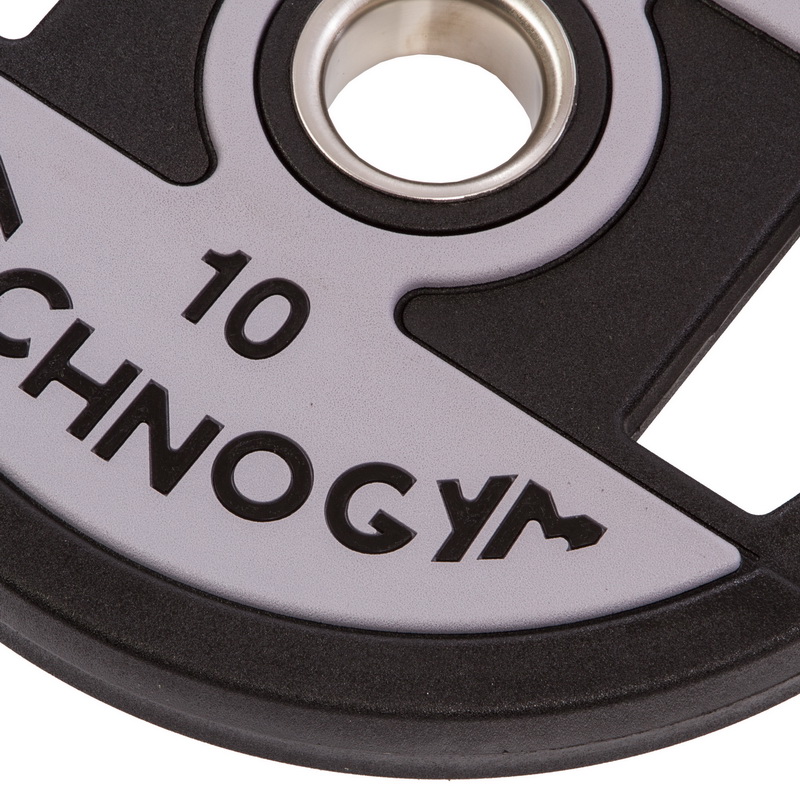 Млинці диски поліуретанові 2 Handle металева втулка TECHNOGYM TG-1837-10 51мм 10кг чорний