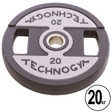 Млинці диски поліуретанові 2 Handle металева втулка TECHNOGYM TG-1837-20 51мм 20кг чорний