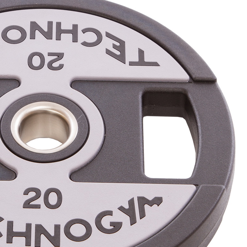 Млинці диски поліуретанові 2 Handle металева втулка TECHNOGYM TG-1837-20 51мм 20кг чорний