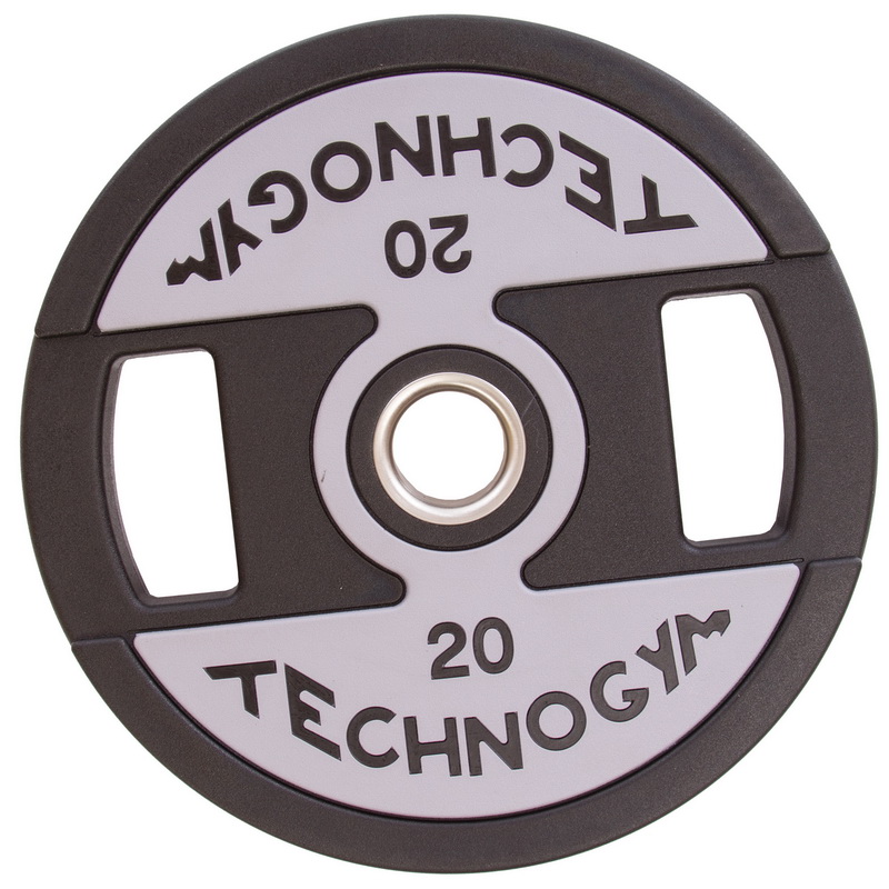 Млинці диски поліуретанові 2 Handle металева втулка TECHNOGYM TG-1837-20 51мм 20кг чорний