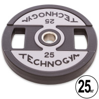 Млинці диски поліуретанові 2 Handle металева втулка TECHNOGYM TG-1837-25 51мм 25кг чорний