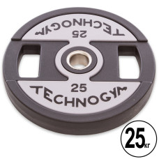 Млинці диски поліуретанові 2 Handle металева втулка TECHNOGYM TG-1837-25 51мм 25кг чорний