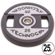 Млинці диски поліуретанові 2 Handle металева втулка TECHNOGYM TG-1837-25 51мм 25кг чорний