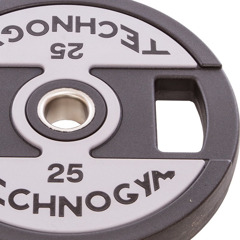 Млинці диски поліуретанові 2 Handle металева втулка TECHNOGYM TG-1837-25 51мм 25кг чорний
