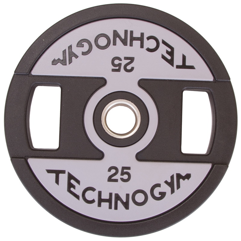 Млинці диски поліуретанові 2 Handle металева втулка TECHNOGYM TG-1837-25 51мм 25кг чорний