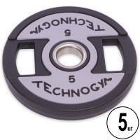 Млинці диски поліуретанові 2 Handle металева втулка TECHNOGYM TG-1837-5 51мм 5кг чорний
