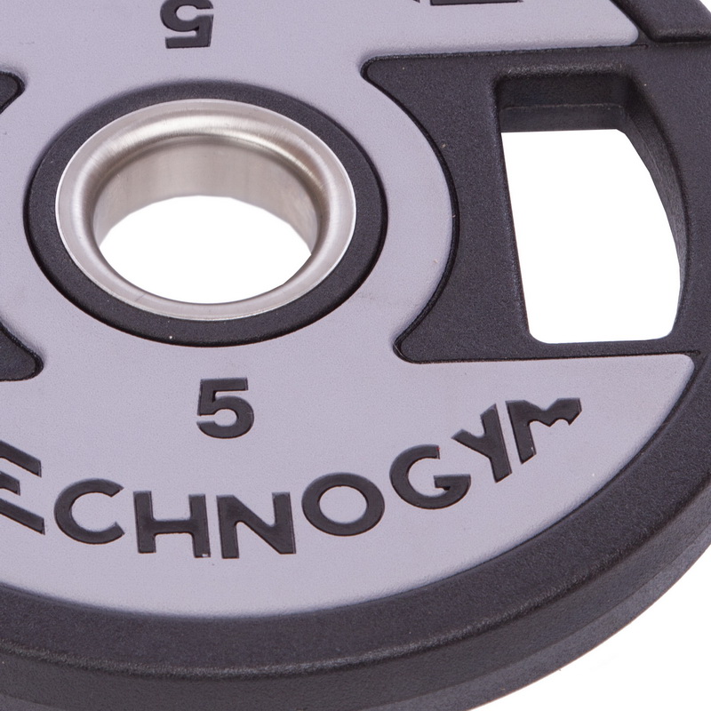 Млинці диски поліуретанові 2 Handle металева втулка TECHNOGYM TG-1837-5 51мм 5кг чорний