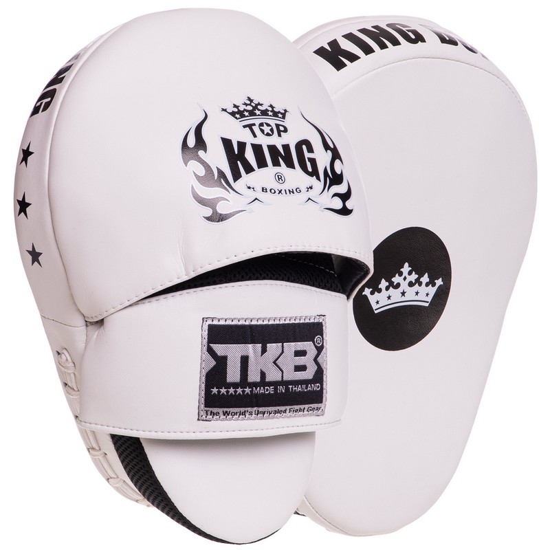 Лапа боксерська вигнута тренувальна шкіра TOP KING Super TKFMS 26x18x9см 2штуки кольори в асортименті