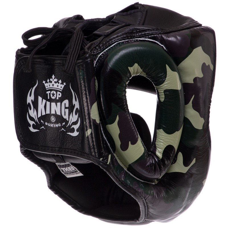 Шолом боксерський з повним захистом шкіряний TOP KING Empower Camouflage TKHGEM-03 S-XL кольори в асортименті