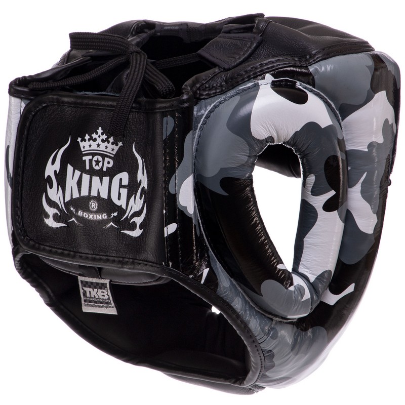 Шолом боксерський з повним захистом шкіряний TOP KING Empower Camouflage TKHGEM-03 S-XL кольори в асортименті