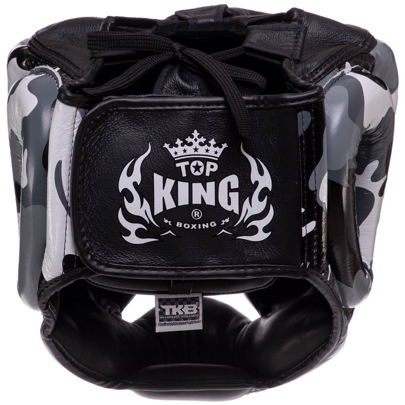 Шолом боксерський з повним захистом шкіряний TOP KING Empower Camouflage TKHGEM-03 S-XL кольори в асортименті