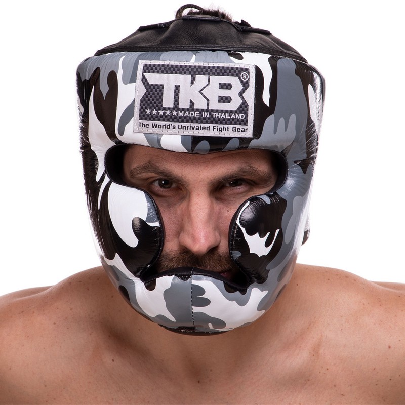 Шолом боксерський з повним захистом шкіряний TOP KING Empower Camouflage TKHGEM-03 S-XL кольори в асортименті