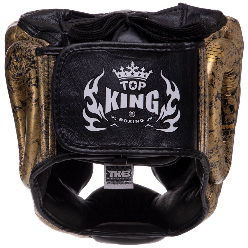 Шолом боксерський з повним захистом шкіряний TOP KING Super Snake TKHGSS-02 S-XL кольори в асортименті