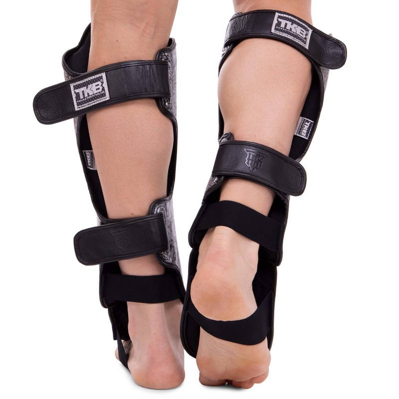 Захист гомілки та стопи Муай Тай, ММА, Кікбоксинг шкіряний TOP KING Super Snake TKSGSS-02 S-XL кольори в асортименті