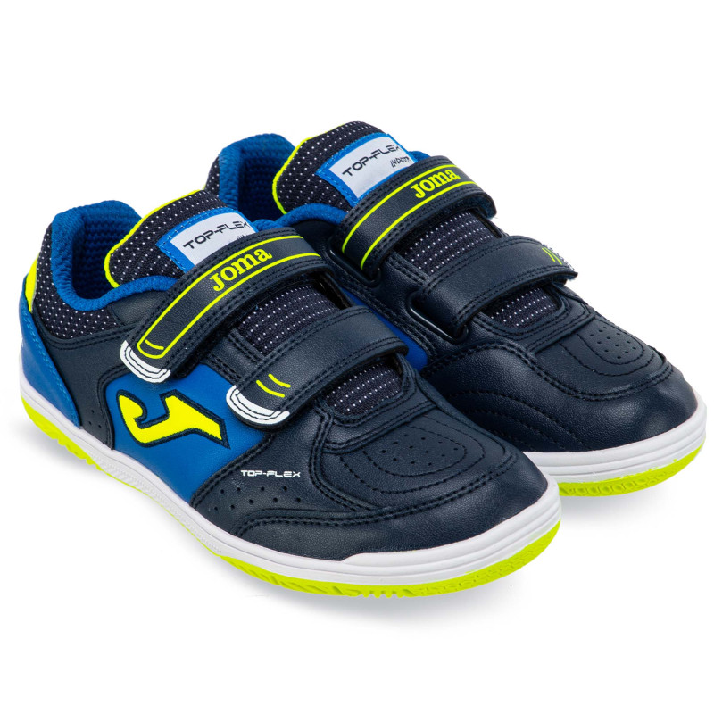 Футзалки взуття для міні-футболу дитяче на липучці Joma TOP FLEX TPJW2403INV розмір 31-37 темно-синій-синій