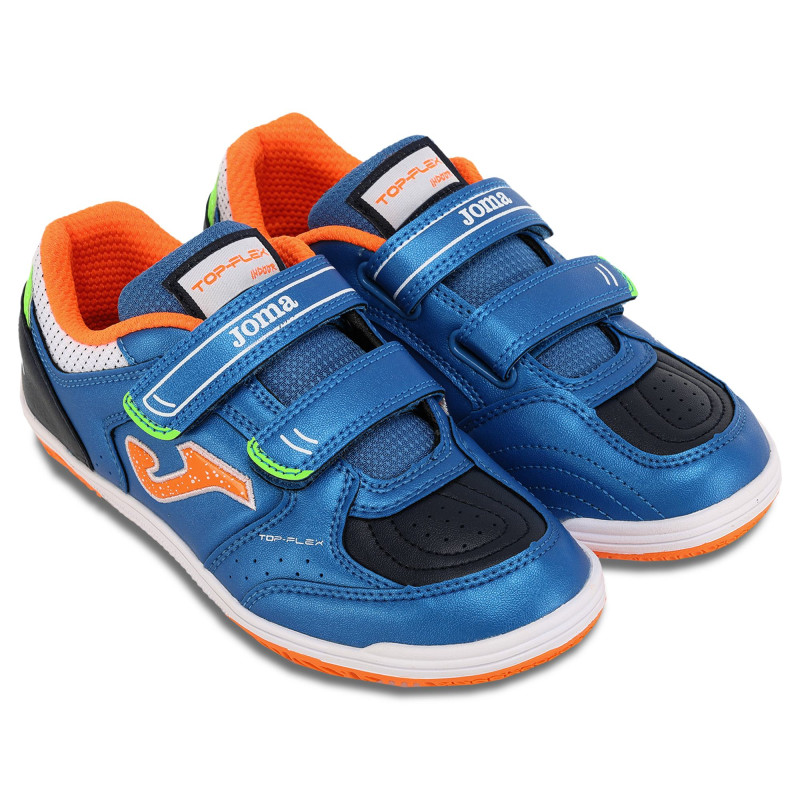 Футзалки взуття для міні-футболу дитяче на липучці Joma TOP FLEX TPJW2504INV розмір 26-34 синій