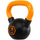 Гиря тренувальна цільна гумова з пофарбованою ручкою LiveUp Urethane competition kettlebell UAZE5336-10 вага 10кг чорний-помаранчевий