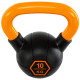 Гиря тренувальна цільна гумова з пофарбованою ручкою LiveUp Urethane competition kettlebell UAZE5336-10 вага 10кг чорний-помаранчевий