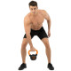 Гиря тренувальна цільна гумова з пофарбованою ручкою LiveUp Urethane competition kettlebell UAZE5336-10 вага 10кг чорний-помаранчевий