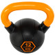 Гиря тренувальна цільна гумова з пофарбованою ручкою LiveUp Urethane competition kettlebell UAZE5336-12 вага 12кг чорний-помаранчевий