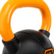 Гиря тренувальна цільна гумова з пофарбованою ручкою LiveUp Urethane competition kettlebell UAZE5336-12 вага 12кг чорний-помаранчевий