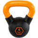 Гиря тренувальна цільна гумова з пофарбованою ручкою LiveUp Urethane competition kettlebell UAZE5336-4 вага 4кг чорний-помаранчевий