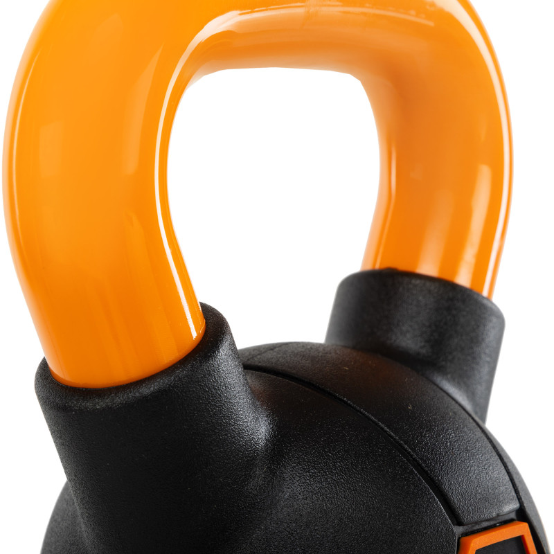 Гиря тренувальна цільна гумова з пофарбованою ручкою LiveUp Urethane competition kettlebell UAZE5336-4 вага 4кг чорний-помаранчевий