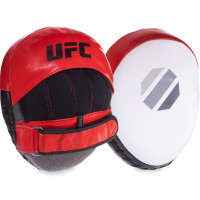 Міні-лапа боксерська зігнута тренувальна шкіра UFC PRO Micro UCP-75344 23х17,5х4,5см 2штуки чорний-червоний