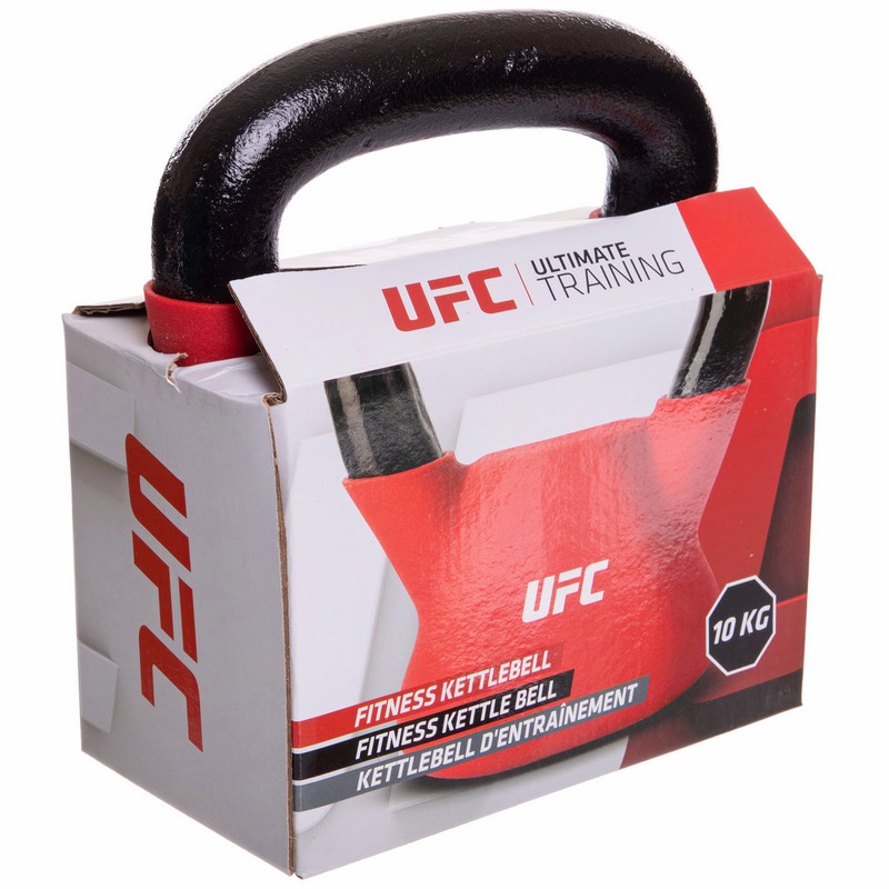 Гиря тренувальна цільна з PVC покриттям UFC UHA-69695 вага 10кг червоний