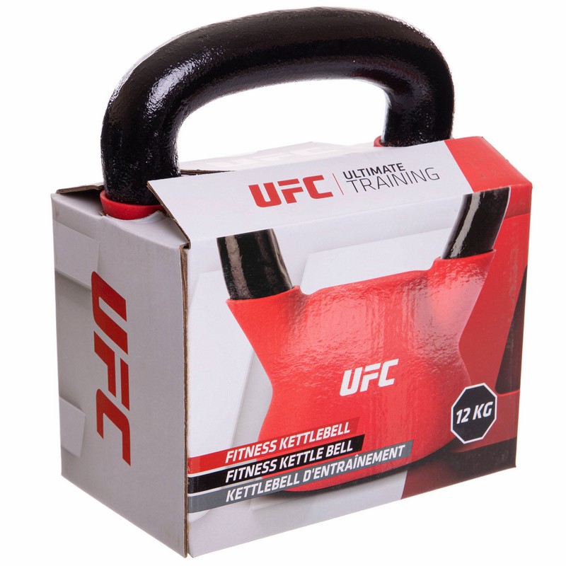 Гиря тренувальна цільна з PVC покриттям UFC UHA-69696 вага 12кг червоний