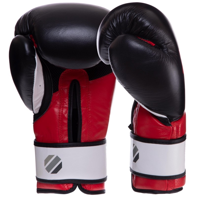Боксерські рукавиці шкіряні UFC PRO Training UHK-69989 12унцій червоний-чорний