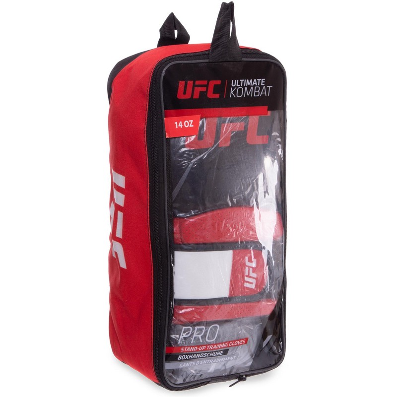 Боксерські рукавиці шкіряні UFC PRO Training UHK-69991 16унцій червоний-чорний