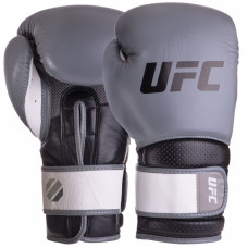 Боксерські рукавиці шкіряні UFC PRO Training UHK-69995 16унцій сірий-чорний
