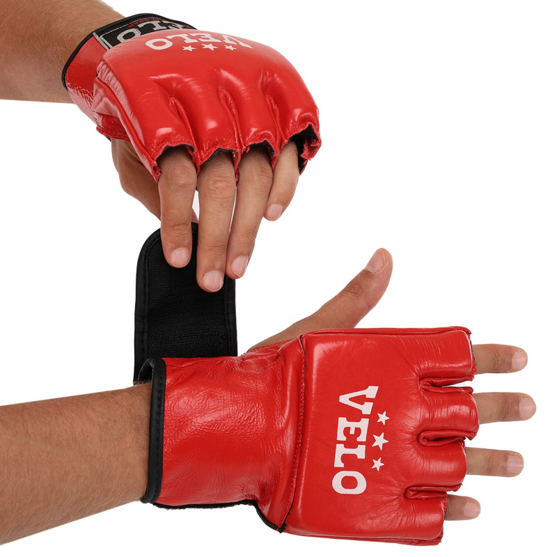 Рукавиці для змішаних єдиноборств MMA VELO ULI-4018 S-XL кольори в асортименті