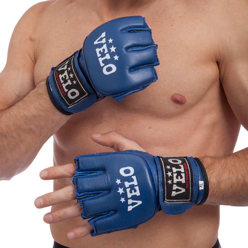 Рукавиці для змішаних єдиноборств MMA VELO ULI-4024 S-XL кольори в асортименті