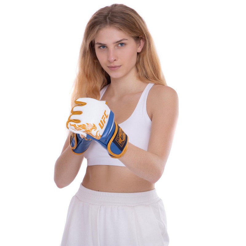 Рукавиці для змішаних єдиноборств MMA UFC TrueThai UTT-75399 S-M синій-білий