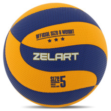 М'яч волейбольний ZELART VB-2024 №5 PU жовтий-синій