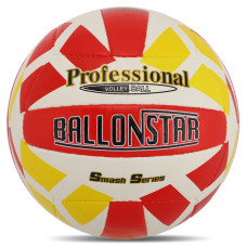 М'яч волейбольний BALLONSTAR VB-5059 №5 PU білий-червоний-жовтий
