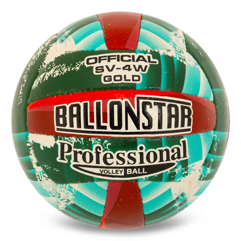 М'яч волейбольний BALLONSTAR SV-4W GOLD VB-5214 №5 PU зелений-червоний