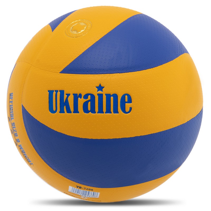 М'яч волейбольний UKRAINE VB-7200 №5 PU жовтий-синій
