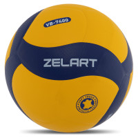 М'яч волейбольний ZELART VB-7400 №5 PU жовтий-синій