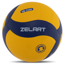 М'яч волейбольний ZELART VB-7400 №5 PU жовтий-синій