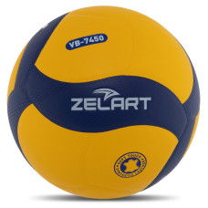 М'яч волейбольний ZELART VB-7450 №5 PU жовтий-синій