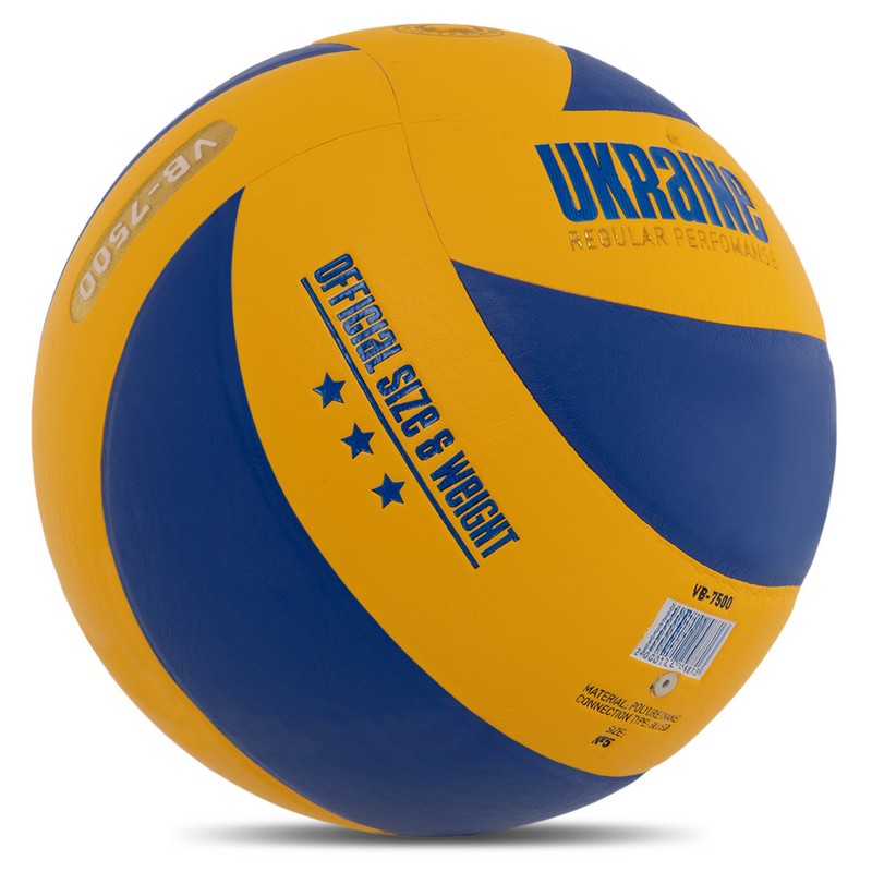 М'яч волейбольний UKRAINE VB-7500 №5 PU жовтий-синій