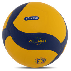 М'яч волейбольний ZELART VB-7550 №5 PU жовтий-синій