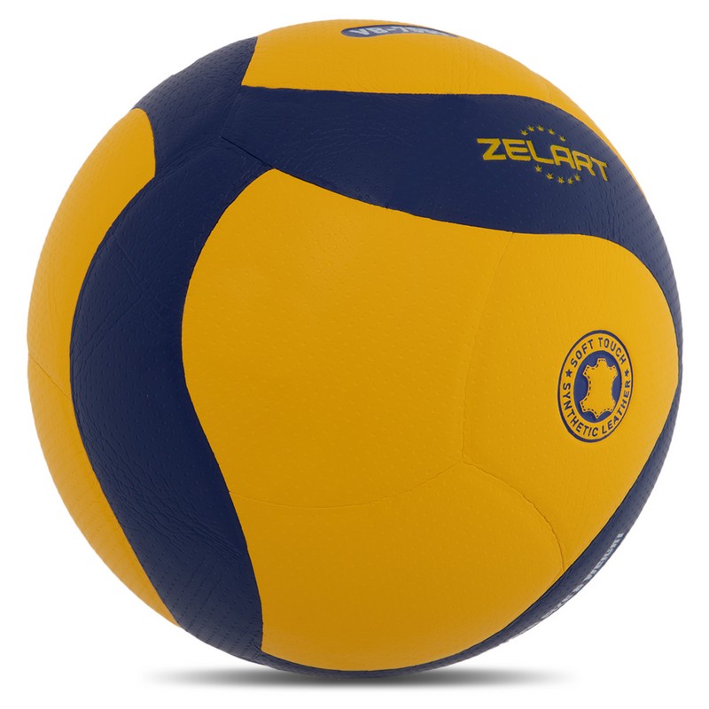 М'яч волейбольний ZELART VB-7550 №5 PU жовтий-синій
