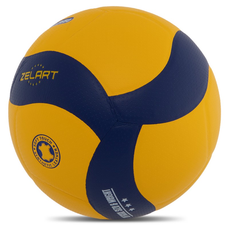 М'яч волейбольний ZELART VB-7550 №5 PU жовтий-синій